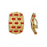 Zorica - Boucle d'oreille clip Acier Rouge