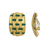 Zorica - Boucle d'oreille clip Acier Verte