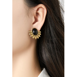 Zahr - Boucle d'oreille clip Acier Bleue