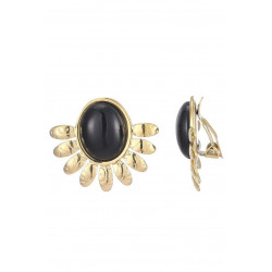 Zahr - Boucle d'oreille clip Acier Noire