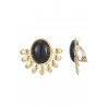Zahr - Boucle d'oreille clip Acier Noire