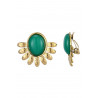 Zahr - Boucle d'oreille clip Acier Verte