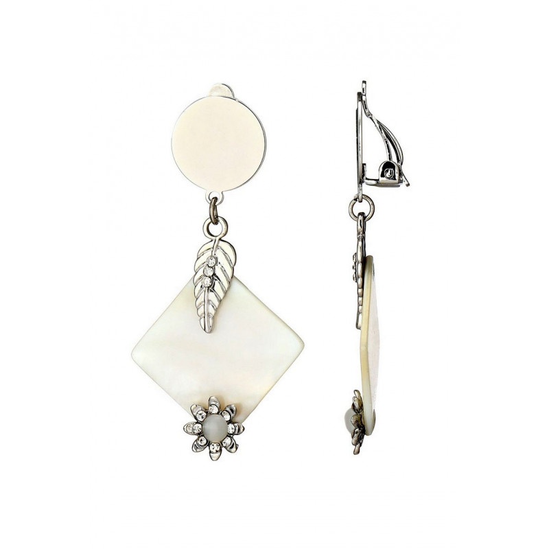 Lhana - Boucle d'oreille clip Blanche