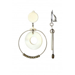 Lucya - Boucle d'oreille clip Blanche