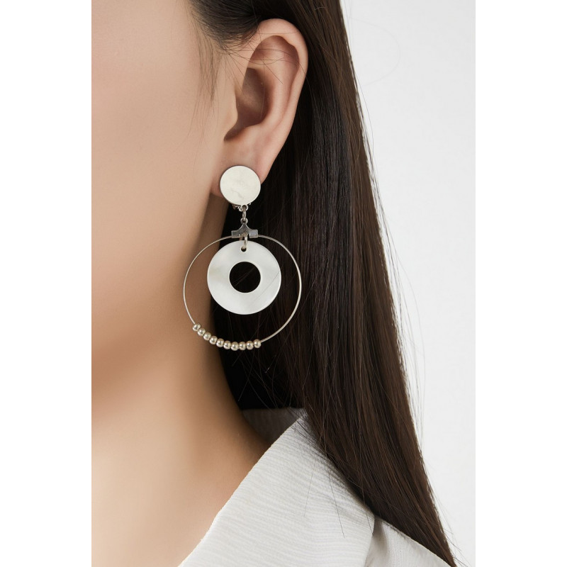 Lucya - Boucle d'oreille clip Blanche