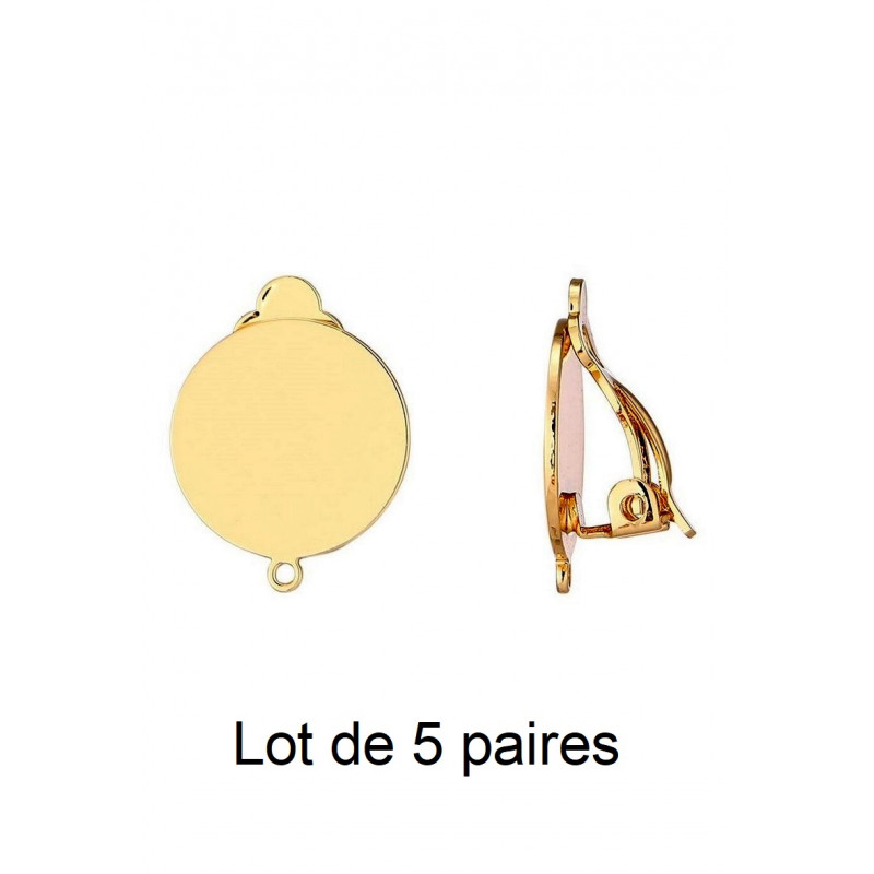 Tête de clip en Laiton Rond doré