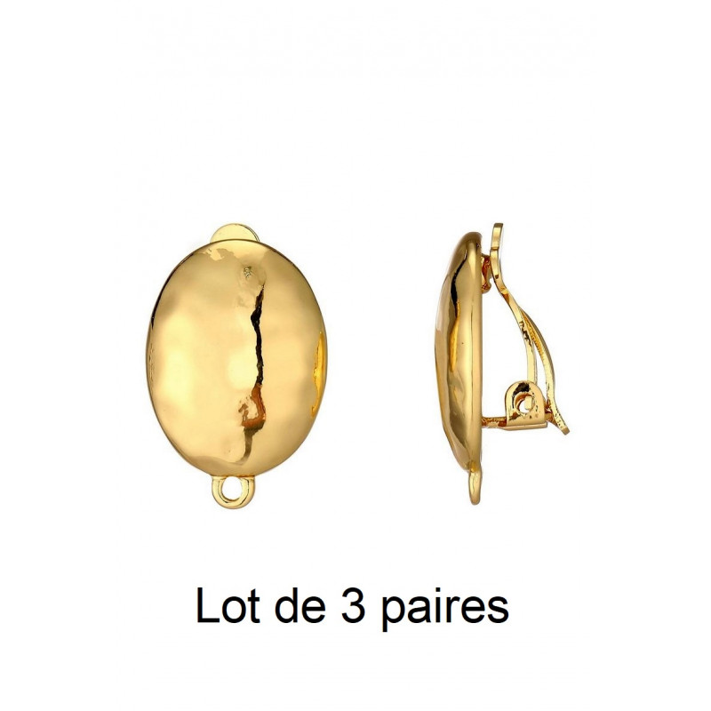 Tête de clip en Laiton Ovale Doré