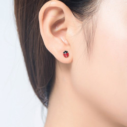 Paige - Boucles d'oreilles tige rouge