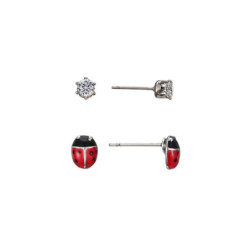 Paige - Boucles d'oreilles tige rouge