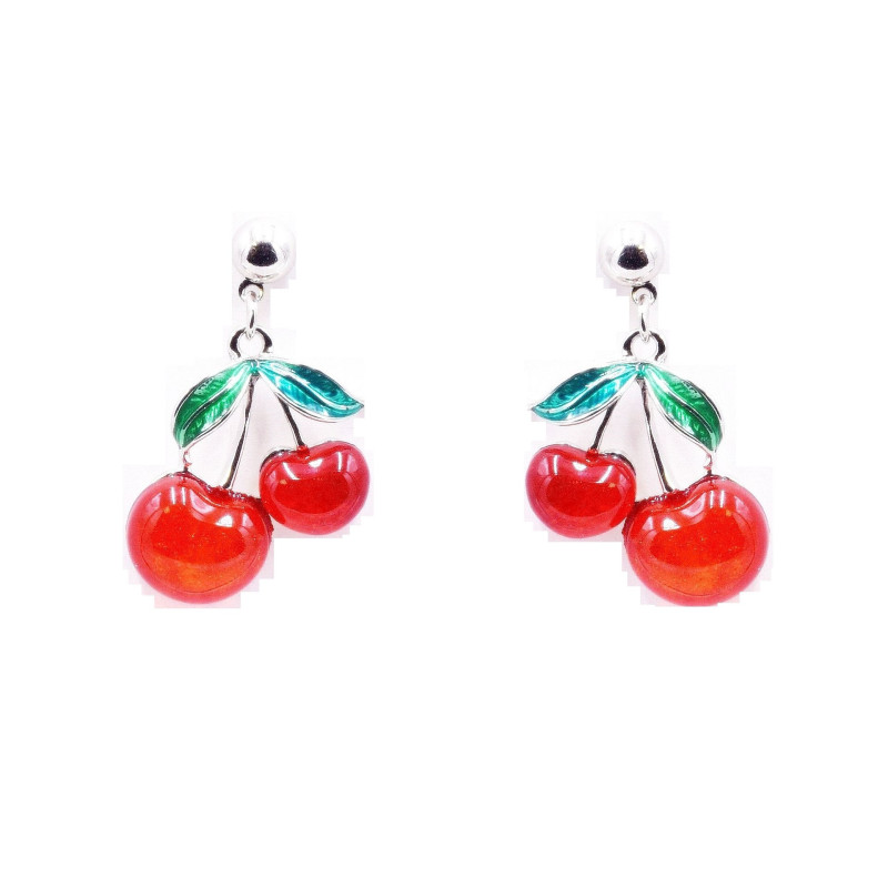 Luna - Boucles d'oreilles tige rouge