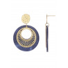 Umeka - Boucle d'oreille tige Acier bleue