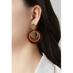 Umeka - Boucle d'oreille tige Acier bleue