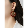 Umeka - Boucle d'oreille tige Acier bleue