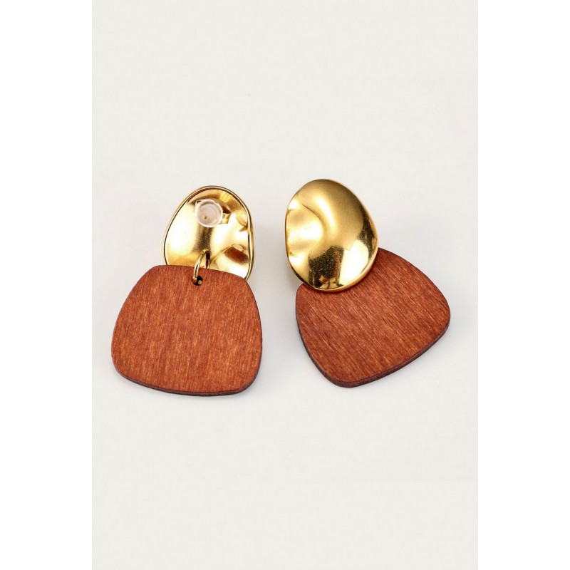 Yakaza - Boucle d'oreille tige Acier marron