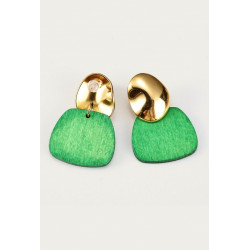 Yakaza - Boucle d'oreille tige Acier verte