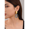 YAMENIA - Boucle d'oreille tige Acier bleue