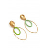 YAMENIA - Boucle d'oreille tige Acier verte