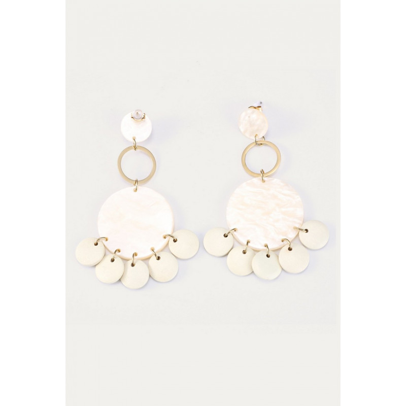 Yanbo - Boucle d'oreille tige Acier blanche