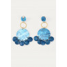 Yanbo - Boucle d'oreille tige Acier bleue
