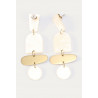 Yenabi - Boucle d'oreille tige Acier blanche