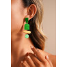 Yenabi - Boucle d'oreille tige Acier verte