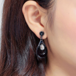 Claire - Boucles d'oreilles tige noir 2