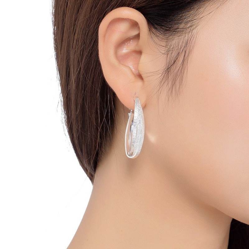 Jassara - Boucle d'oreille tige argenté