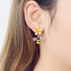 Linoa - Boucles d'oreilles tige jaune