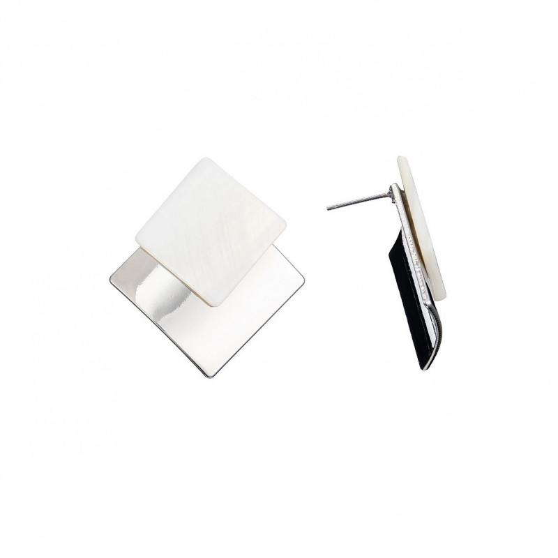 Manae - Boucles d'oreilles tige blanc