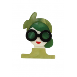 Paulien - Broche épingle verte