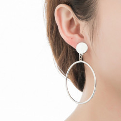 Ines - Boucles d'oreilles clip argenté