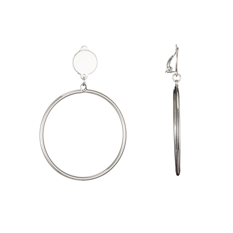 Ines - Boucles d'oreilles clip argenté