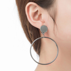Ines - Boucles d'oreilles clip noir 2