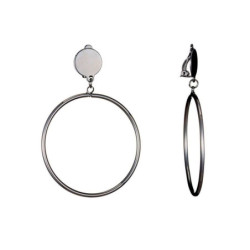 Ines - Boucles d'oreilles clip noir