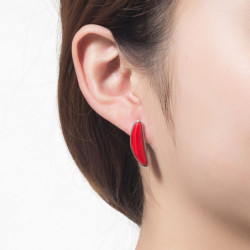 boucle oreille tige-1901003-rouge