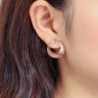 Camille - Boucle d'oreille tige marron