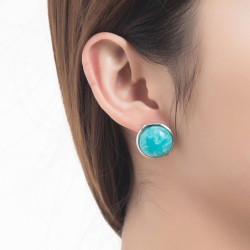 Félicité - Boucle d'oreille tige bleue