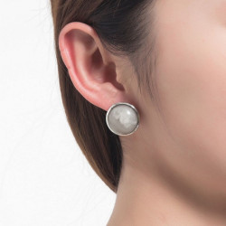 Félicité - Boucle d'oreille tige grise