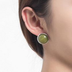 Félicité - Boucle d'oreille tige vert