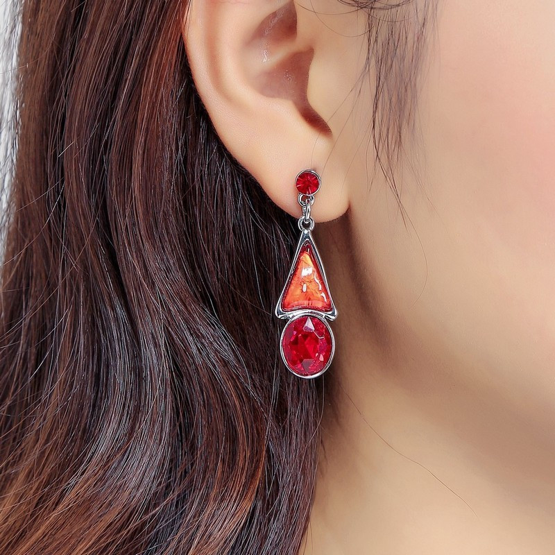 boucle oreille tige-1901022-rouge