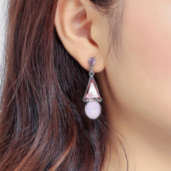 boucle oreille tige-1901022-rose