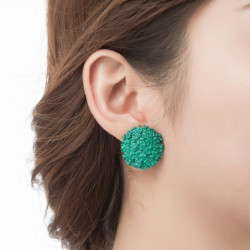 Amber - Boucle d'oreille a clips vert