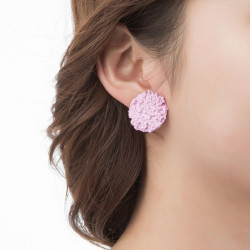 Amber - Boucle d'oreille a clips rose 2