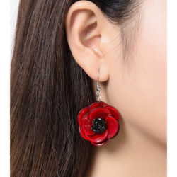Rosa - Boucles d'oreilles tige rouge 2
