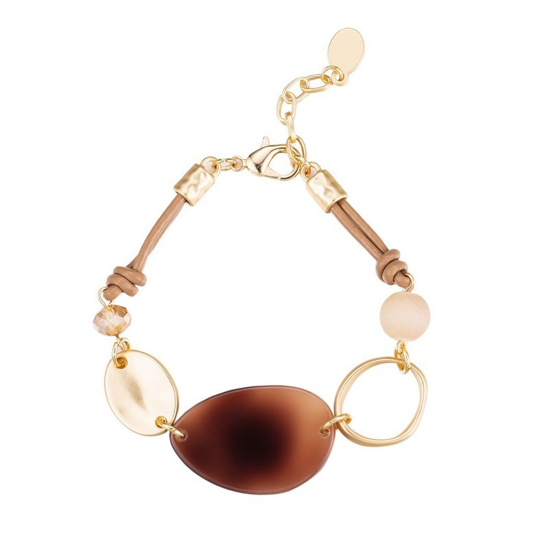 bracelet acrylique mousqueton-1901311-marron