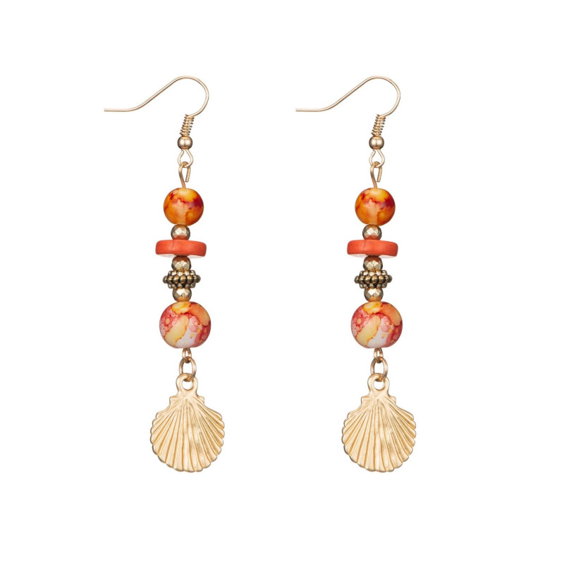 Tahour - Boucle d'oreille crochet orange