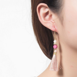 Tabea - Boucle d'oreille crochet rose