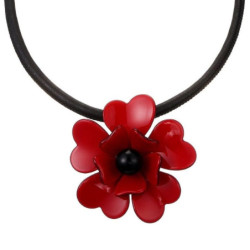 KARELLE-Collier coquelicot rouge
