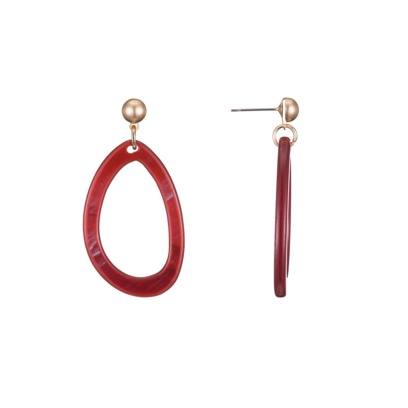Thabata - Boucle d'oreille tige Rouge