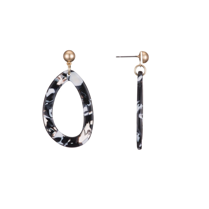 Thabata - Boucle d'oreille tige Noire